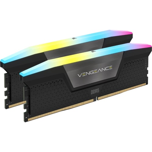 رم کامپیوتر کورسیر مدل CORSAIR VENGEANCE RGB BLACK 32GB (16GBx2) 6400MHz CL36